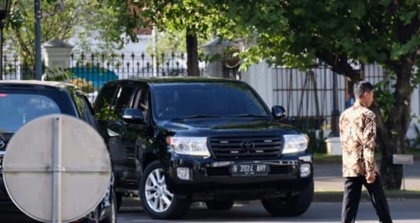 Pelat nomor mobil B 2024 AHY. (Detik/Andhika Prasetia)