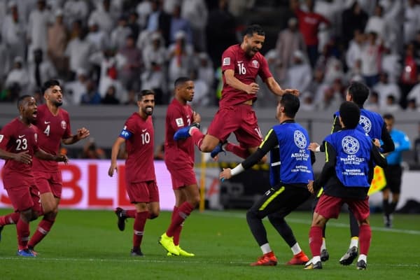 Pemain Qatar merayakan kemenangannya di Piala Asia 2019 (Getty Images/Foxsportsasia)