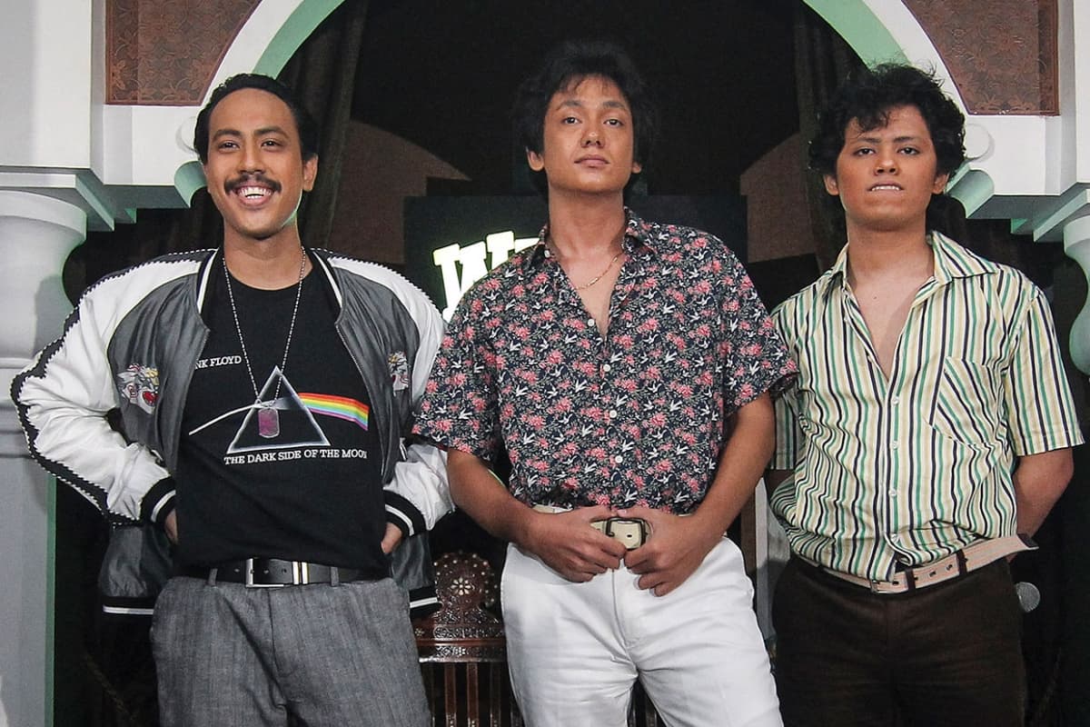 Pemeran Warkop DKI Reborn yng filmnya akan rilis September 2019. (Antara Foto/Dhemas Reviyanto)