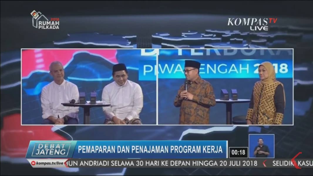 Debat ketiga sekaligus terakhir Pilgub Jateng 2018. (Kompas TV)