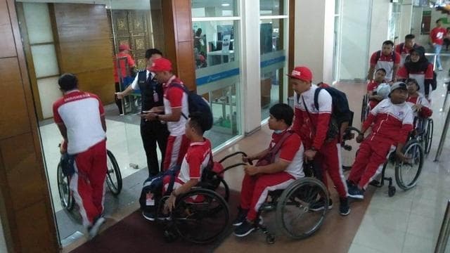 Para atlet Asian Paragames 2018 berangkat ke Jakarta. (Bola.com)