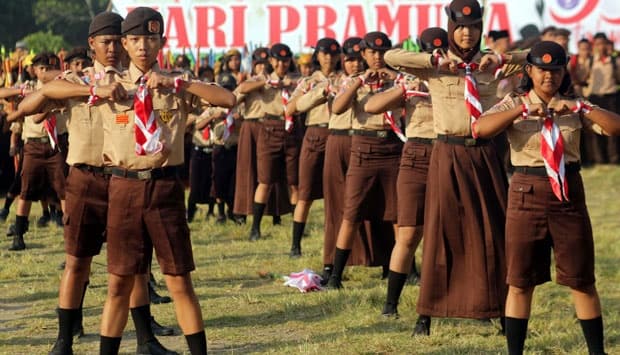Peringatan Hari Pramuka ke-53 di Lapangan Rappokalling, Makassar, 14 Agustus 2014. (Tempo.co/Fahmi Ali)