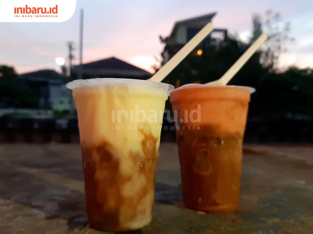 Satu porsi Es Puter Tanah Mas dengan campuran dua rasa. (Inibaru.id/ Zulfa Anisah)