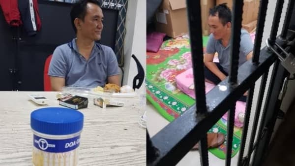 Andi Arief saat berada di kantor polisi usai ditangkap di Hotel Penissula. (viva.co.id)