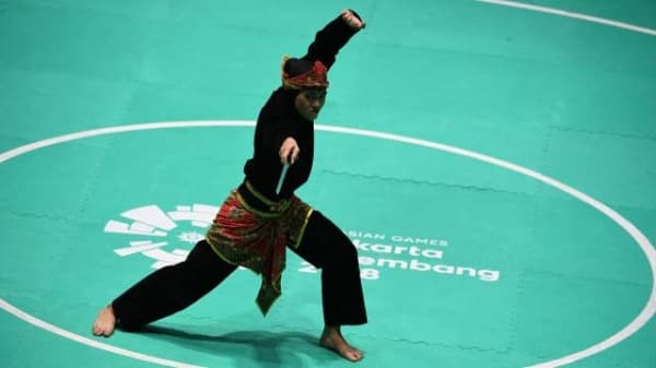Pencak silat indah. (Kumparan.com/ANTARA FOTO/INASGOC/Melvinas Priananda)