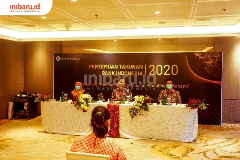 Konfrensi pers "Pertemuan Tahunan Bank Indonesia". (Inibaru.id/ Audrian F)<br>