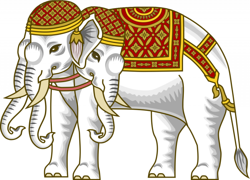 Airawata, gajah tunggangan Dewa Indra. (Wikipedia)