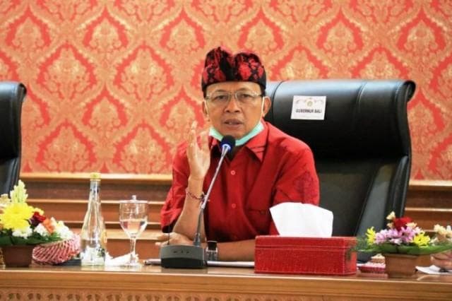 Gubernur Bali I Wayan Koster telah membahas penindakan tegas pelanggar prokes yang dilakukan oleh WNA. (Medcom)<br>