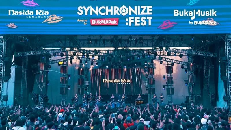 Nasida Ria saat manggung di acara musik Synchronize Fest. (Twitter.com/cvrsedtwit)
