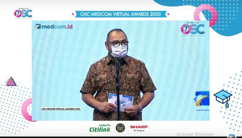 Mirdal Akib saat memberi sambutan pada Anugerah Online Scholarship Competition Medcom 2020. (Youtube Medcom)<br>