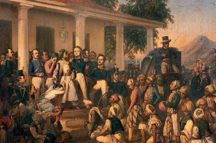 Lukisan Anti-Kolonialisme Karya Raden Saleh "Penangkapan Pangeran Diponegoro" (1857). (dok. Istana Kepresidenan RI)