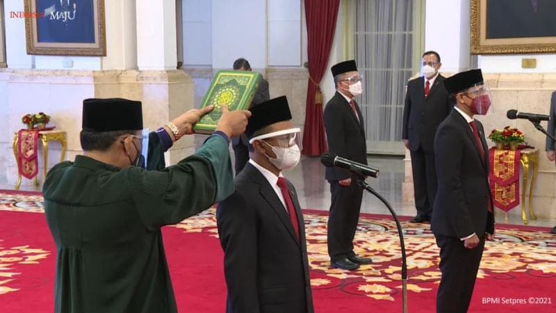 Pelantikan dua menteri dan Kepala BRIN oleh Jokowi. Salah satunya Bahlil Lahadalia yang jadi Menteri Investasi. (Youtube Sekretariat Presiden)