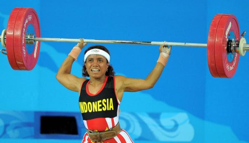 Lisa Rumbewas, legenda Indonesia penyumbang medali Olimpiade dari cabang angkat besi. (gpriority)