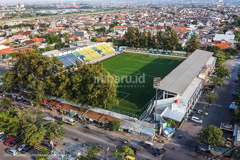 Foto udara Stadion Citarum di tengah pandemi Covid-19.