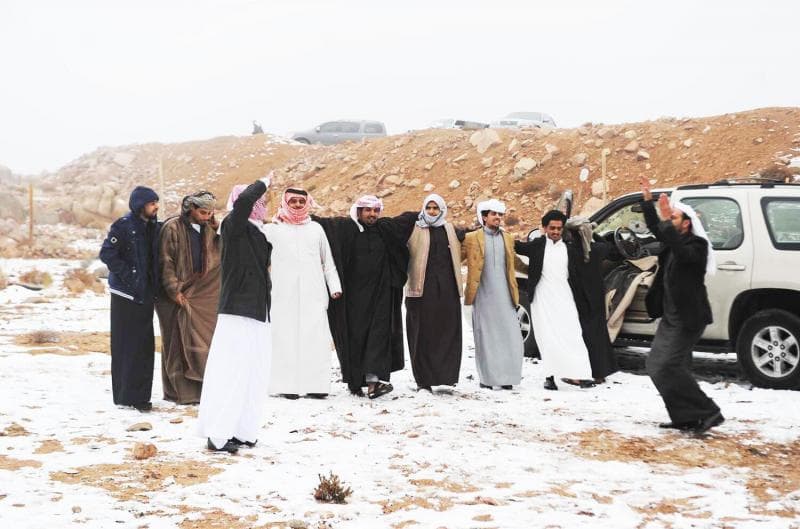 Ternyata, salju turun di Arab Saudi atau negara Timur Tengah lain bukan hal aneh. (Arabnews)