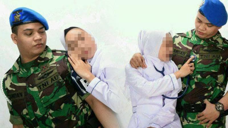 Ilustrasi: Banyak tentara atau polisi yang menikah dengan bidan atau perawat. (SS YouTube/Tribunnews)