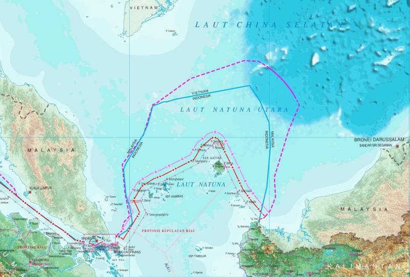 Laut Natuna Utara lagi-lagi diklaim wilayah Tiongkok. Padahal, kalau di peta ini saja jelas-jelas masuk wilayah Indonesia. (teguhtimur.com)