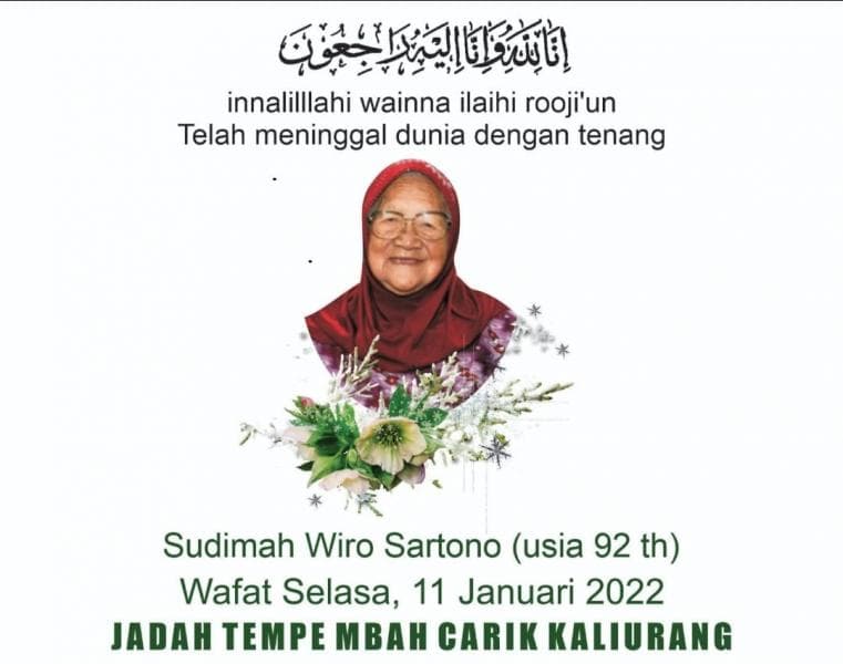 Mbah Sudimah, Penjual Jadah Tempe Mbah Carik Legendaris Meninggal Dunia