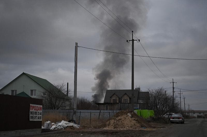 Penyebab perang Rusia vs Ukraina. (Medcom/AFP Photo/Daniel Leal)