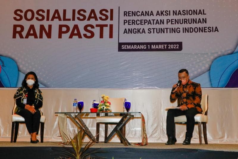 Sosialisasi RAN PASTI di Semarang menjadi “titik tumpu” awal bagi penjelasan mekanisme tata kerja percepatan penurunan stunting di tingkat provinsi, kabupaten dan kota serta desa. (BKKBN)