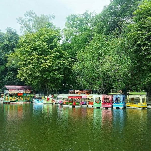Kamu bisa menikmati keindahan Taman Balekambang dengan berkeliling menggunakan perahu (Instagram/solopunya)