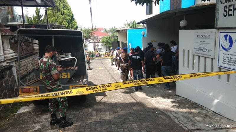 Tempat kejadian perkara kasus penembakan istri anggota TNI di Banyumanik, Semarang. (Jateng iNews/Kristadi)