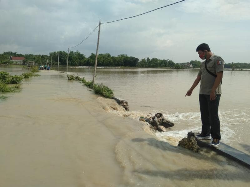 Ilustrasi: Tanggul jebol adalah salah satu bencana yang sering terjadi akibat derasnya aliran sungai ketika musim hujan. (Media Indonesia)