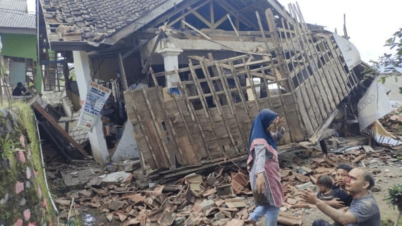 Kerusakan akibat gempa Cianjur. (Infoka)
