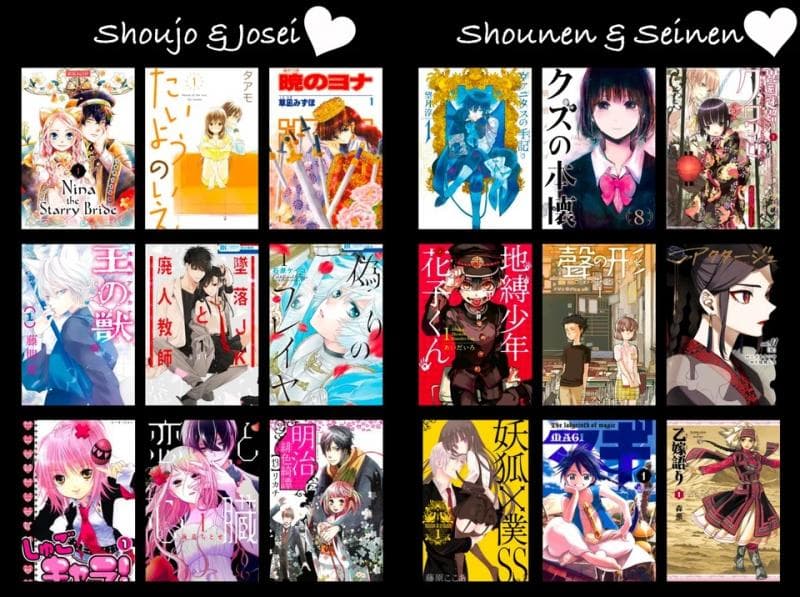 Shoujo, Shounen, Josei, dan Seinen? Apa sih Bedanya?