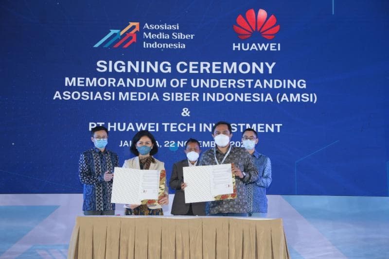 AMSI menjalin kerja sama dengan PT Huawei untuk meningkatkan kualitas pemberitaan di media digital. (Dokumen AMSI)