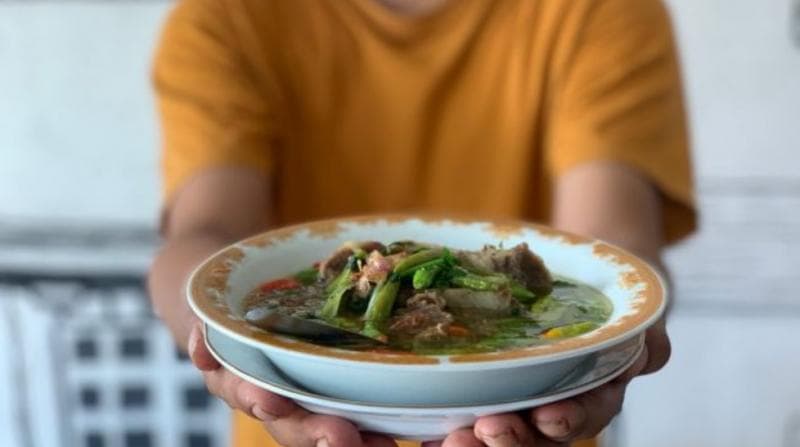 Sup Janda Banjarnegara merupakan sup yang terdiri dari potongan daging sapi dan sayur-sayuran. (Suara/Afgan Dirga)