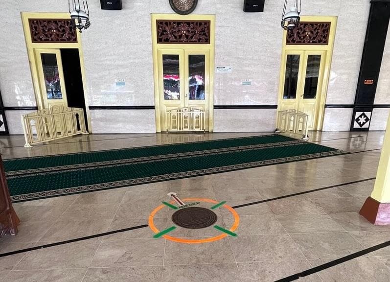 Petunjuk arah kiblat di Masjid Ciptomulyo Pengging. (Googlestreetview/Soeparno Soe)