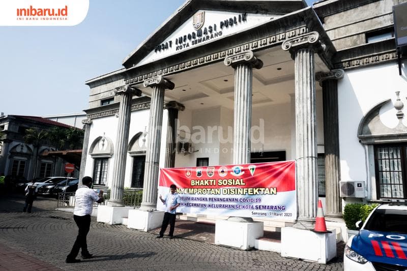 Penyemprotan Disinfektan diawali apel di Balai Kota Semarang (Inibaru.id/ Audrian F)<br>