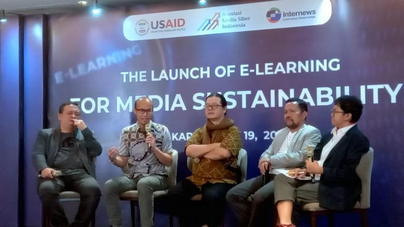 Pada Jumat (19/5/2023) Asosiasi Media Siber Indonesia (AMSI) meluncurkan Microsite e-Learning Media For Sustainability. (Dokumentasi AMSI)