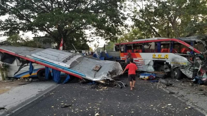 Penuturan Korban dan Saksi Tabrakan Bus Eka dan Sugeng Rahayu di Ngawi