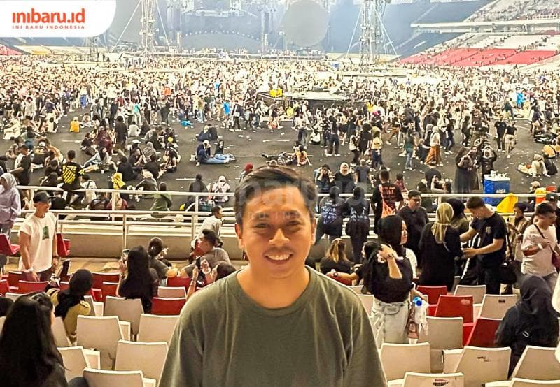 Aldi mengaku puas menonton konser Coldplay di Jakarta. (Inibaru.id/ Arie Widodo)