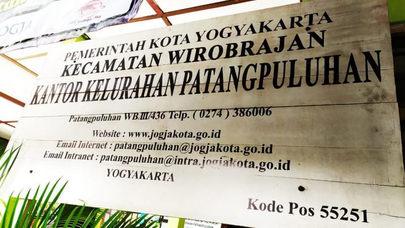 Kalurahan Patangpuluhan di Yogyakarta, punya nama yang cukup unik. (Patangpuluhankel.Jogjakota)
