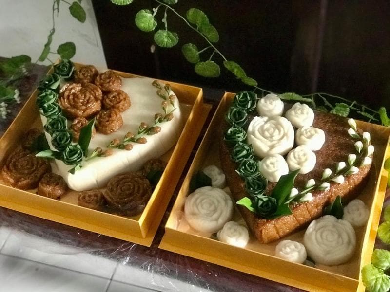 Ilustrasi: Seserahan pernikahan Jawa dalam bentuk makanan. (FB/Wajik Seserahan)