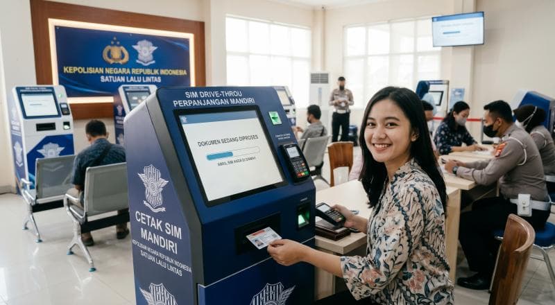 Kios SIM Hadir, Perpanjang SIM A dan C Bisa Cetak Mandiri