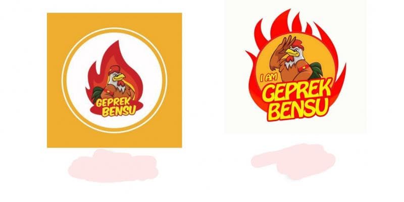 Logo Geprek Bensu dengan I Am Geprek Bensu mirip. (Twitter.com/nasgorbbqnyoy)