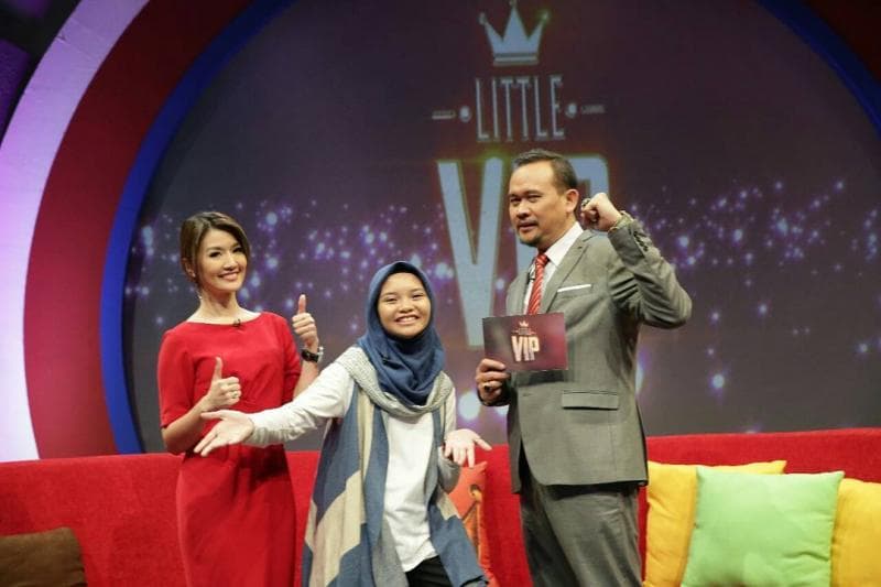 Tsaqiva Kinasih sutradara&nbsp; Film Mata Jiwa. bersama Cak Lontong dan Asty Ananta dalam acara Little VIP Metro TV. (Omah Dongeng Marwah)