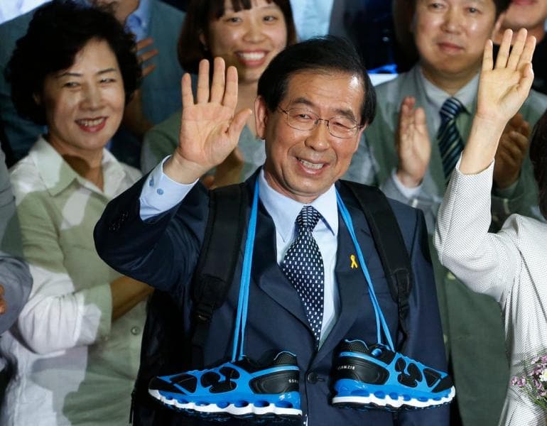 Sosok Park Won-soon dikenal sebagai politikus Partai Demokratik yang digadang bakal diyakini bakal menjadi suksesor&nbsp;Presiden Korsel Moon Jae-in. (Reuters/Kim Hong-ji)