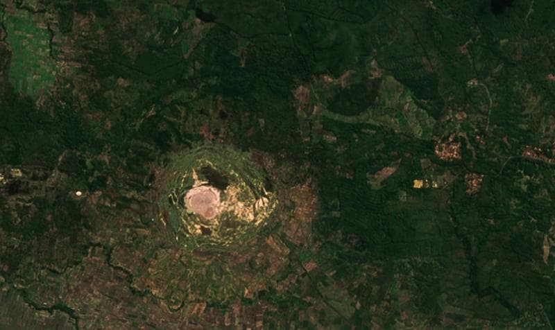 Gunung Api Lumpur Kesongo dari satelit. (Twitter.com/OysteinLAnderse)