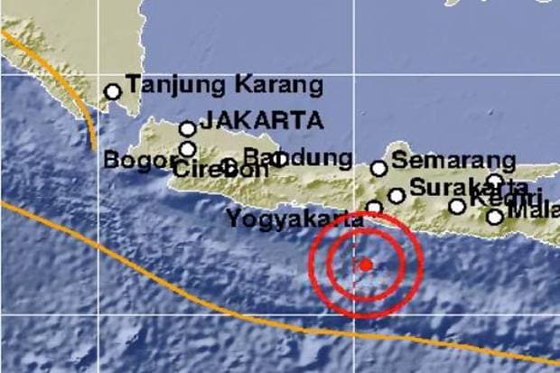 Gempa mengguncang Gunungkidul, Yogyakarta pada Rabu (29/8/2018) pukul 01.36 WIB. (BMKG)