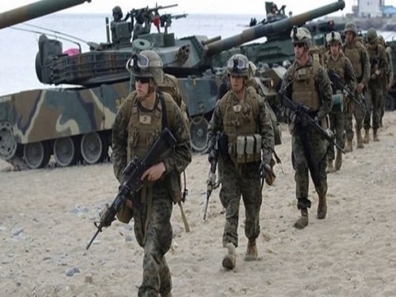 Militer AS bersiap untuk latihan evakuasi warga Amerika dari Korea Selatan. (Sindonews/Reuters)