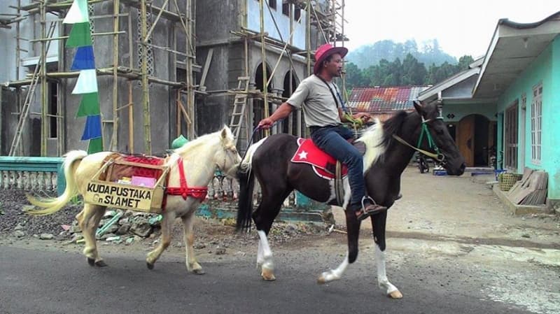 Ridwan Sururi dan Kuda Pustaka-nya. (kudapustaka.blogspot.com)