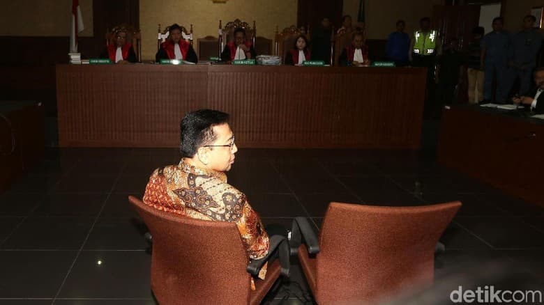 Setya Novanto di Pengadilan Tipikor Jakarta. (Detik.com/Ari Saputra)