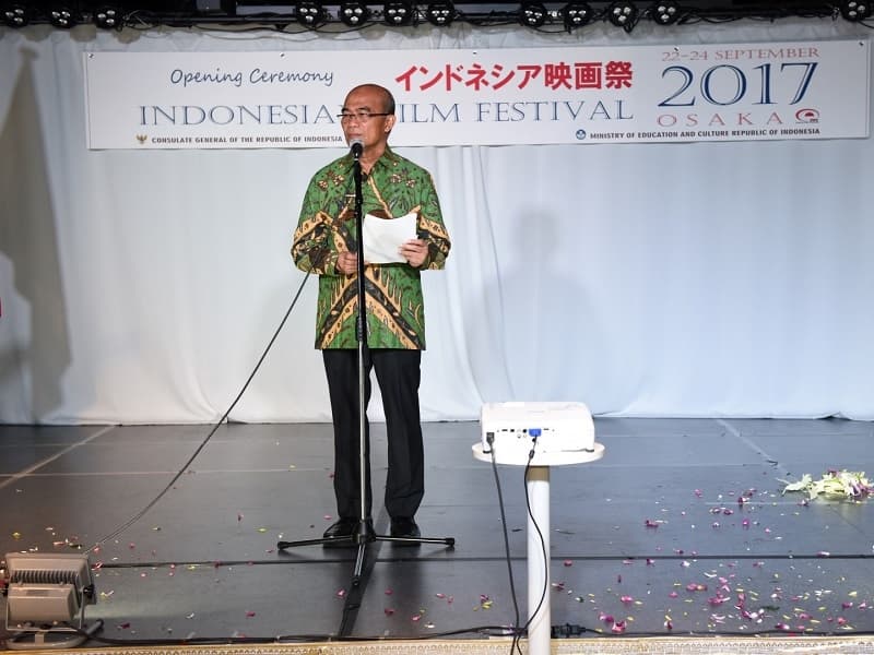 Menteri Muhadjir Effendy saat membuka Festival Film Indonesia di Osaka (Indonesia-osaka.org)
