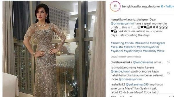Unggahan Hengky yang diduga warganet merupakan gaun pengantin Syahrini. (Instagram/ Hengky Kawilarang)