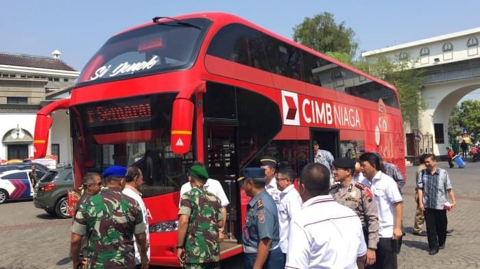 Si Denok, bus tingkat wisata baru Pemerintah Kota Semarang. (Tribunnews.com)